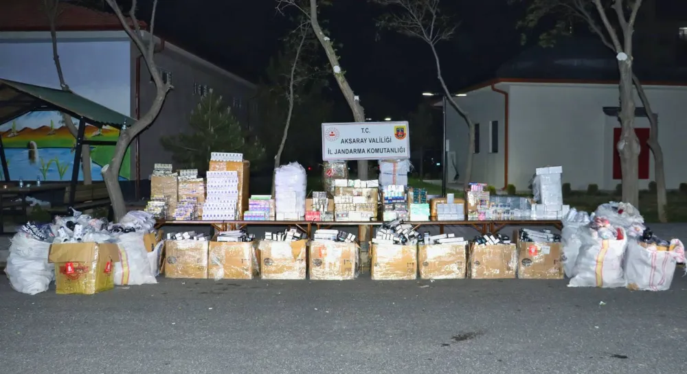 Aksaray Cumhuriyet Başsavcılığı koordinesinde yaklaşık değeri 14.000.000 TL değerinde kaçak mal ele geçirildi